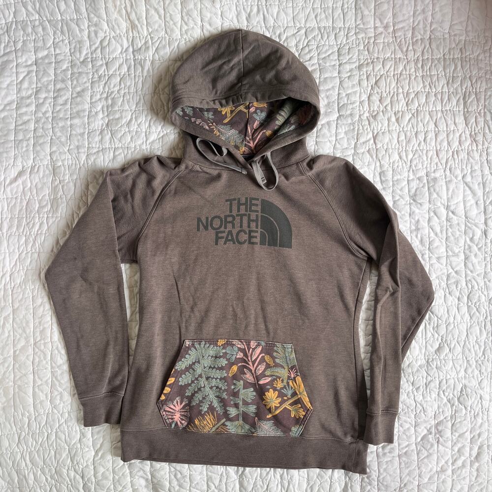 The North Face Woodland Hoodie Pouch Pocket Gray M